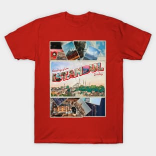 Greetings from Istanbul in Turkey Vintage style retro souvenir T-Shirt